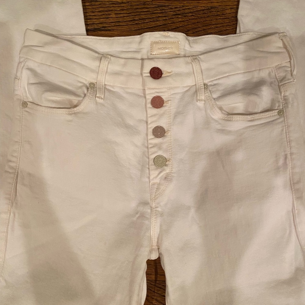 MOTHER NWT Pixie Sz 29 Taste the Rainbow Jeans Button Fly‎ Jeans Neutral Ivory